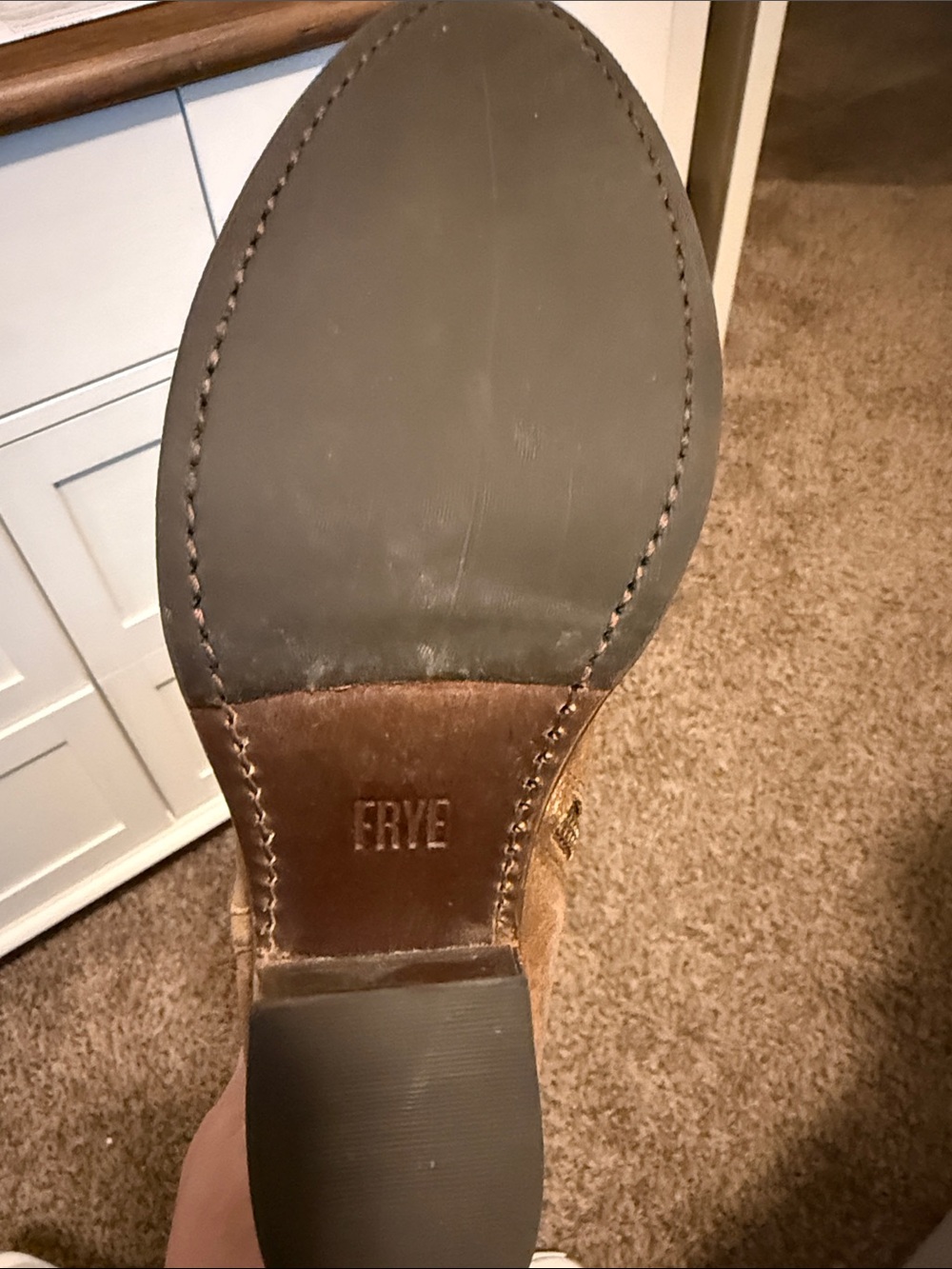 Frye Tan Suede Western Ankle Booties - Picture 2 of 6